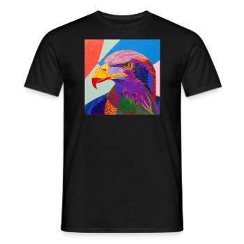 adler, vogel, bunt, tier, geschenk, geschenkidee - Männer T-Shirt - Schwarz - Vorne - AI Model Male 178 light (178cm)