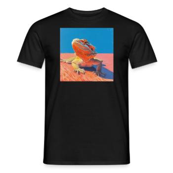 dragon barbu, lézard, coloré, animal, cadeau - T-shirt homme - noir - Devant - AI Model Male 178 light (178cm)