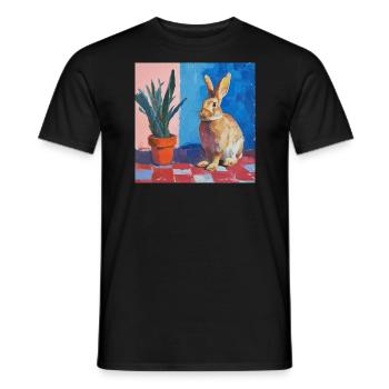 bunny, rabbit, colorful, animal, gift - Men's T-Shirt - black - Front - AI Model Male 178 light (178cm)