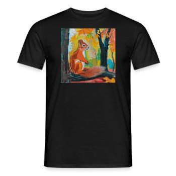 eichhörnchen, bunt, tier, geschenk, geschenkidee - Männer T-Shirt - Schwarz - Vorne - AI Model Male 178 light (178cm)