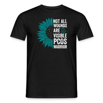 PCOS Warrior: Invisible Combat - Men's T-Shirt - black - Front - AI Model Male 178 light (178cm)