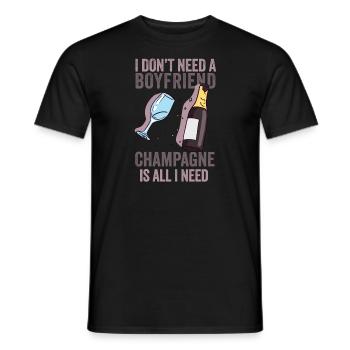 Le vin mousseux : mon véritable amour - T-shirt homme - noir - Devant - AI Model Male 178 light (178cm)