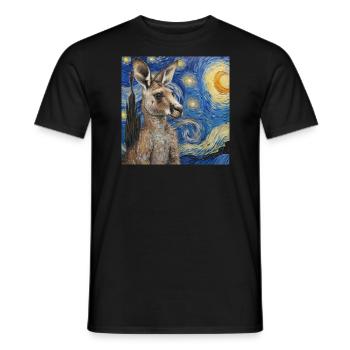 Känguru, van gogh, sternennacht - Männer T-Shirt - Schwarz - Vorne - AI Model Male 178 light (178cm)