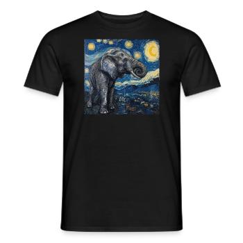 elefant, van gogh, sternennacht - Männer T-Shirt - Schwarz - Vorne - AI Model Male 178 light (178cm)