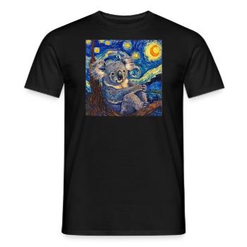 koala, tier, van gogh, sternenacht - Männer T-Shirt - Schwarz - Vorne - AI Model Male 178 light (178cm)
