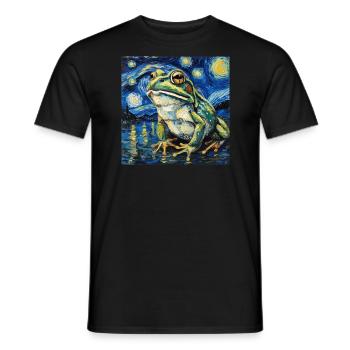 frosch, tier, van gogh, sternennacht - Männer T-Shirt - Schwarz - Vorne - AI Model Male 178 light (178cm)
