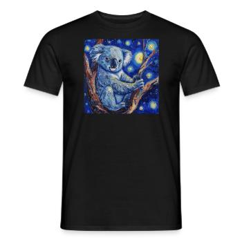 koala, tier, van gogh, sternenacht - Männer T-Shirt - Schwarz - Vorne - AI Model Male 178 light (178cm)