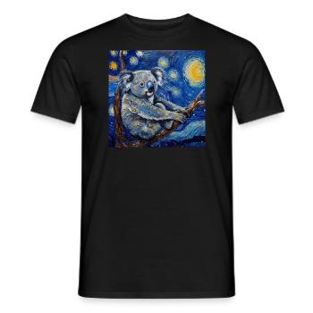 koala, tier, van gogh, sternenacht - Männer T-Shirt - Schwarz - Vorne - AI Model Male 178 light (178cm)