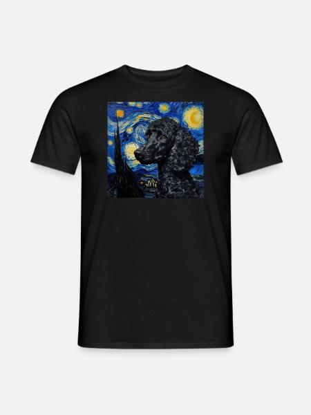 pudel, hund, Van Gogh, Sternennacht - Männer T-Shirt - Schwarz
