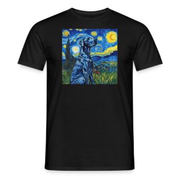 Great Dane, Great Dane, Dog, Van Gogh - Men's T-Shirt - black - Front - AI Model Male 178 light (178cm)