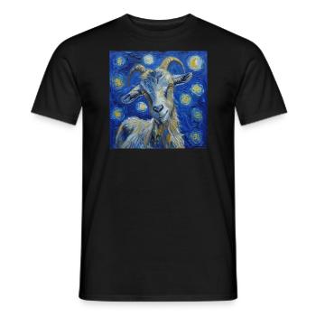 Ziege Van Gogh Sternennacht - Männer T-Shirt - Schwarz - Vorne - AI Model Male 178 light (178cm)