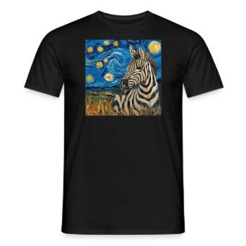 Zèbre, Van Gogh, Nuit Étoilée, Cadeau, Gifti - T-shirt homme - noir - Devant - AI Model Male 178 light (178cm)