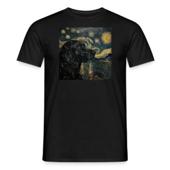 Labrador retriever, Labrador, chien, van gogh - T-shirt homme - noir - Devant - AI Model Male 178 light (178cm)