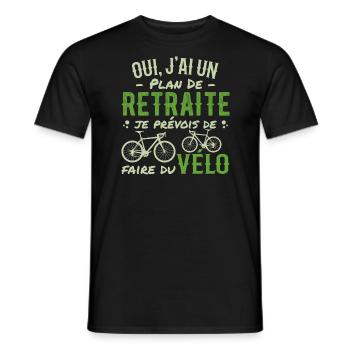 Retired Cycling Retirement Plan Cycling Cycling - Men's T-Shirt - black - Front - AI Model Male 178 light (178cm)
