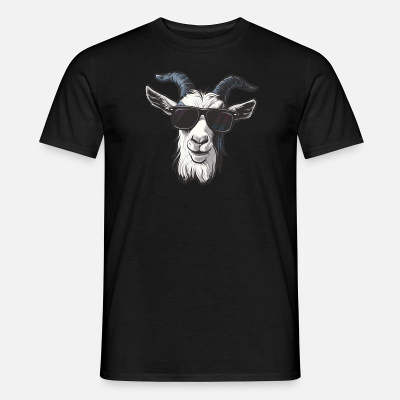 Ziege Goat Sonnenbrille - Männer T-Shirt - Schwarz