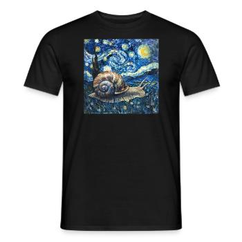 schnecke, garten, Van Gogh, Geschenk - Männer T-Shirt - Schwarz - Vorne - AI Model Male 178 light (178cm)
