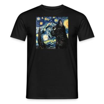 Cat, Cat Motif - Men's T-Shirt - black - Front - AI Model Male 178 light (178cm)