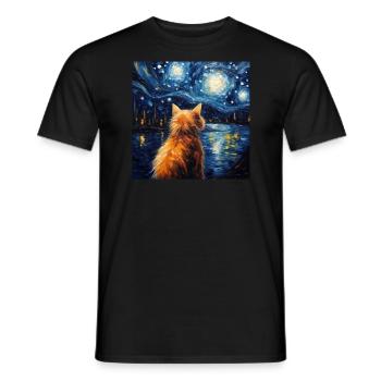 Cat, Cat Motif - Men's T-Shirt - black - Front - AI Model Male 178 light (178cm)