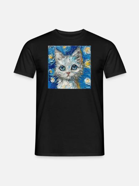 Cat, Cat Motif - Men's T-Shirt - black