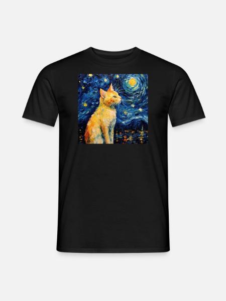 Cat, Cat Motif - Men's T-Shirt - black