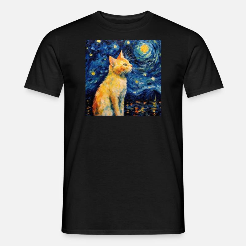 Chat, Motif De Chat - T-shirt homme - noir