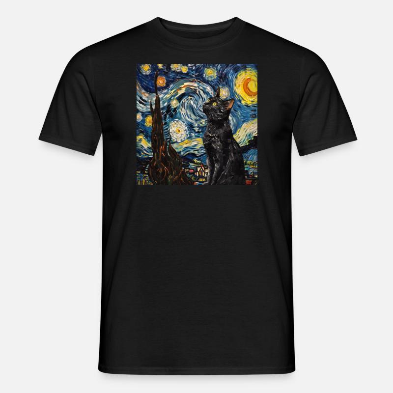 Chat, Motif De Chat - T-shirt homme - noir