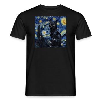 Katze, katzenmotiv - Männer T-Shirt - Schwarz - Vorne - AI Model Male 178 light (178cm)
