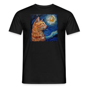 Cat, Cat Motif - Men's T-Shirt - black - Front - AI Model Male 178 light (178cm)