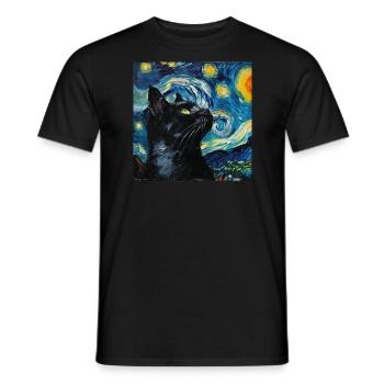 Cat, Cat Motif - Men's T-Shirt - black - Front - AI Model Male 178 light (178cm)