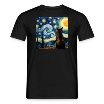 Cat, Cat Motif - Men's T-Shirt - black - Front - AI Model Male 178 light (178cm)