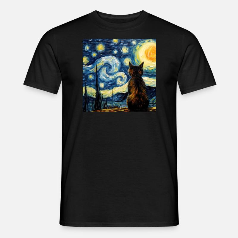 Cat, Cat Motif - Men’s T-shirt - black