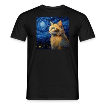Cat, Cat Motif - Men's T-Shirt - black - Front - AI Model Male 178 light (178cm)
