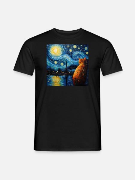 Cat, Cat Motif - Men's T-Shirt - black
