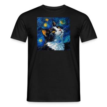 Cat, Cat Motif - Men's T-Shirt - black - Front - AI Model Male 178 light (178cm)