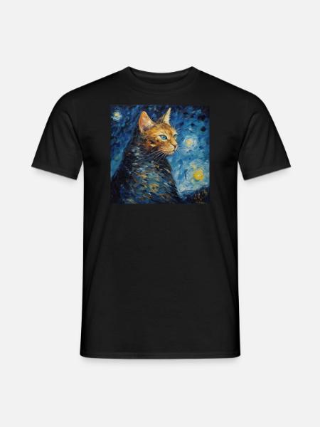 Cat, Cat Motif - Men's T-Shirt - black