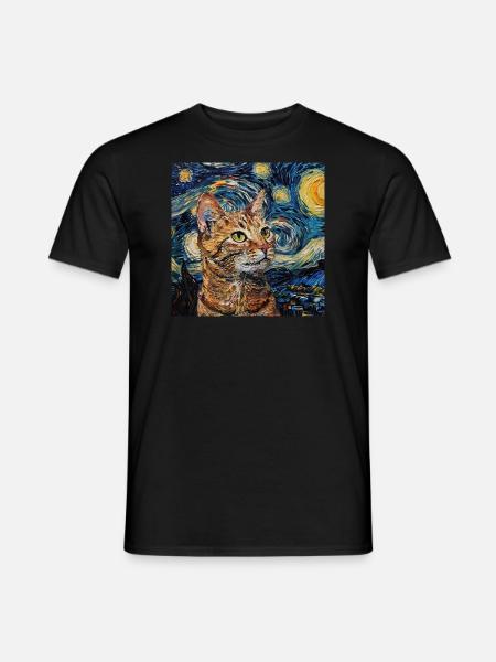 Cat, Cat Motif - Men's T-Shirt - black