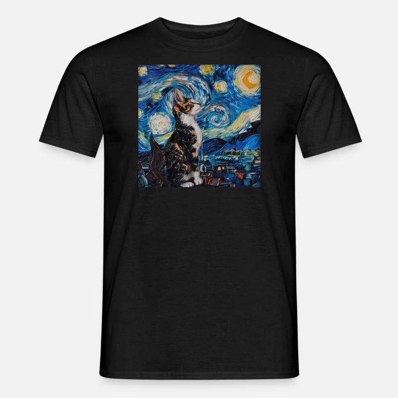Katze, katzenmotiv - Männer T-Shirt - Schwarz