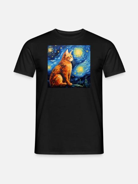 Cat, Cat Motif - Men's T-Shirt - black