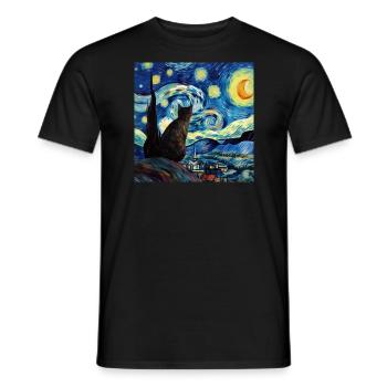 Cat, Cat Motif - Men's T-Shirt - black - Front - AI Model Male 178 light (178cm)