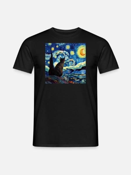 Chat, Motif De Chat - T-shirt homme - noir