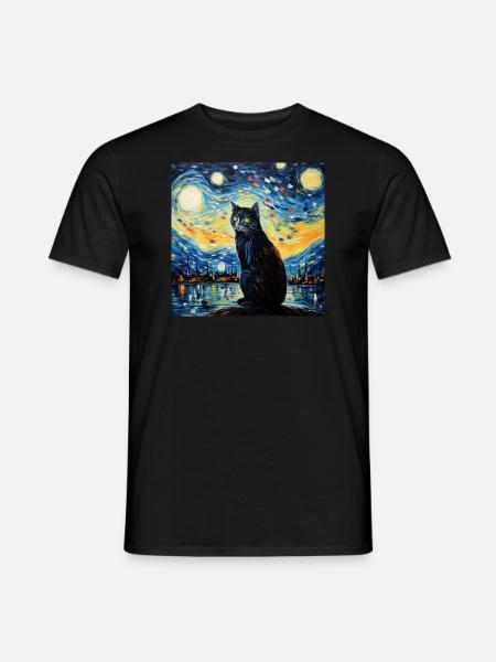 Cat, Cat Motif - Men's T-Shirt - black