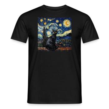Cat, Cat Motif - Men's T-Shirt - black - Front - AI Model Male 178 light (178cm)