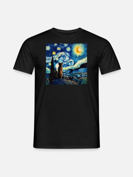 Chat, Motif De Chat - T-shirt homme - noir