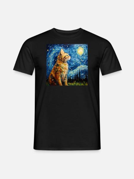 Cat, Cat Motif - Men's T-Shirt - black