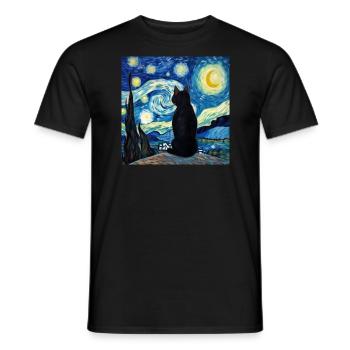 Cat, Cat Motif - Men's T-Shirt - black - Front - AI Model Male 178 light (178cm)