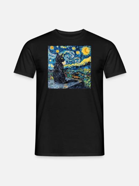 Cat, Cat Motif - Men's T-Shirt - black