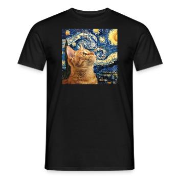 Cat, Cat Motif - Men's T-Shirt - black - Front - AI Model Male 178 light (178cm)