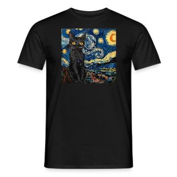 Chat, Motif De Chat - T-shirt homme - noir - Devant - AI Model Male 178 light (178cm)