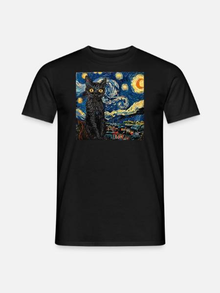 Chat, Motif De Chat - T-shirt homme - noir