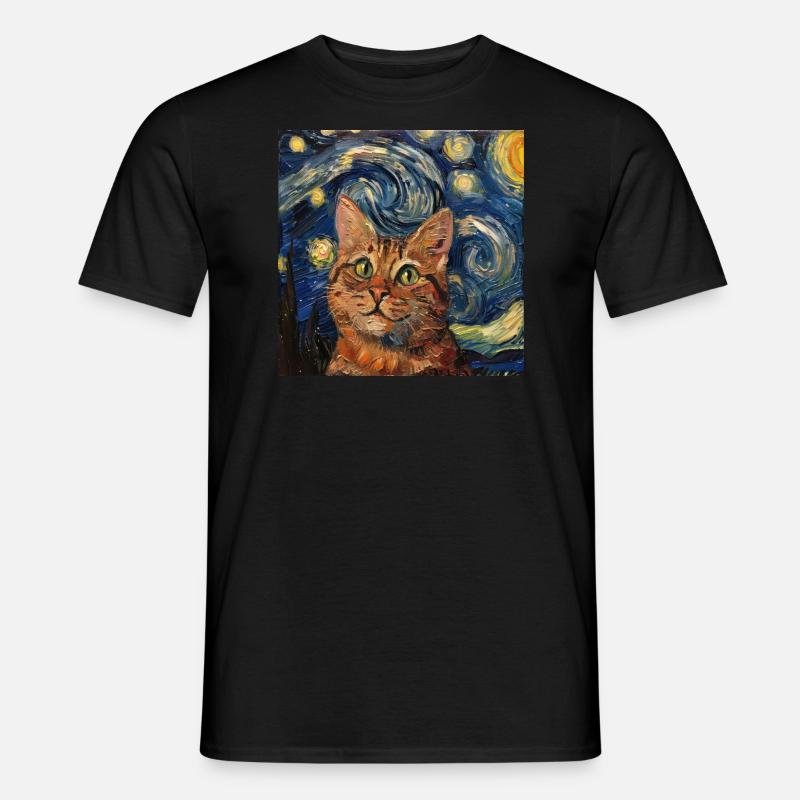 Katze, katzenmotiv - Männer T-Shirt - Schwarz